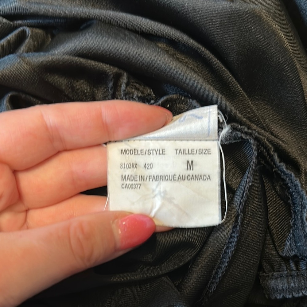 REITMAN’S | Vintage Sexy Black Satin Rayon Half Slip with Lace Details - Picture 9 of 16